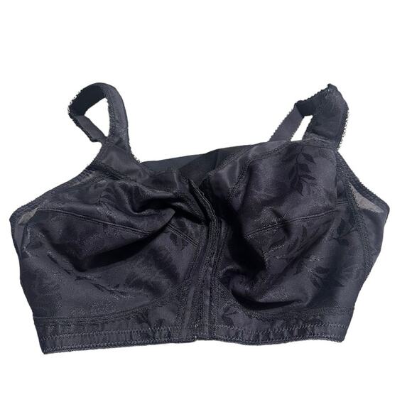 Playtex 18 Hour Wire Free Front Closure Black Bra Size 40DD - Picture 1 of 4